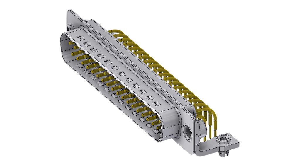Connecteur D-Sub, Fiche mâle, DC-37, Broches circuit imprimé